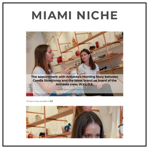 Home section Art Fashion Food Lifestyle Sport Technology Travel the appointment with Antidote’s Morning Story between Camila Straschnoy and the latest brand on board of the Antidote crew, W.Y.L.D.E. | Miami Niche